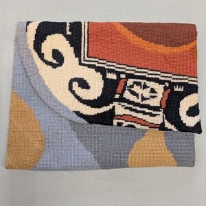 Vintage 1978 Native American Hopi Indian Needlepoint Clutch